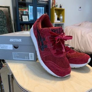 ASICS Gel-Lyte Burgundy Suede and Velvet Sneaker